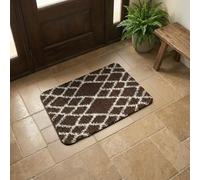 Nest & Nibble Dark Brown Indoor Door Mat 50x80 cm - Non-Slip Washable Entrance Rug Soft Absorbent Floor Mat for Front & Back Door, Bedroom, Office, Entryway | Inside Home Essentials Carpet