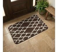 Nest & Nibble Dark Brown Indoor Door Mat 80 x 120 cm - Non-Slip Washable Entrance Rug Soft Absorbent Floor Mat for Front & Back Door, Bedroom, Office, Entryway | Inside Home Essentials Carpet