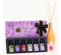Nest & Nibble Essential Oils Gift Set - 6 x 10ml | 100% Pure Organic Aromatherapy Oils for Diffuser | Calming Oils for Relaxation, Stress Relief, Sleep & Home Fragrance (Floral Symphony Collection)