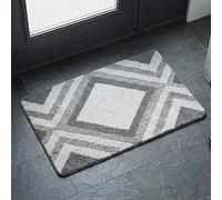 Nest & Nibble Grey Indoor Door Mat 60 x 90 cm - Non-Slip Washable Entrance Rug Soft & Ultra-Absorbent Floor Mat for Front and Back Door, Bedroom, Office, Entryway | Inside Home Essentials Carpet