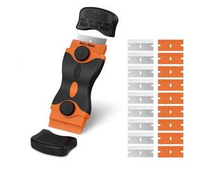 Nest & Nibble Non Scratch Scrapers Tool Kit for Ice Windscreen Scraper Multipurpose for Oven and Hob Removes Burnt Food,Grease Stickers, Paint & Adhesive from Glass (10Double Blade & Scraper)