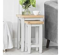 Home Source Easton Nest Of 2 Side Tables Fully Assembled Grey, Grey