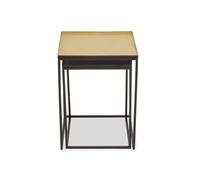 Nest Of 2 Tables For Outdoor Patio, Modern Bedside Tables, Square Tables With Silver Hues, Small Side Tables Premier Housewares Gold One Size