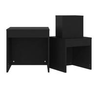 vidaXL 3x Nesting Tables Black Chipboard Home Living Room Side End Table Set