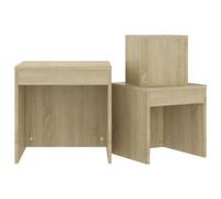 vidaXL 3x Nesting Tables Sonoma Oak Chipboard Home Living Room Side End Table