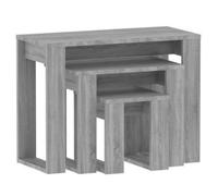 (grey sonoma) vidaXL 3x Nesting Tables Engineered Wood End Side Nest of Table Multi Colours