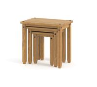 Core Corona Mexican Waxed Pine Nest of 3 Tables