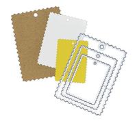 Nest of 3 Wavy Edged Tags Metal Cutting Dies, Gift Tag, Stencils, Card Making, Card Making, Scrapbooking, Paper Crafts, Set Size 9.5 cm x 7 cm J0