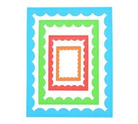 Nest of 4 Rectangle Stitch & Scallop Frame Metal Cutting Dies - Layered Rectangle Frame Set for Card Making & Shaker Cards D8