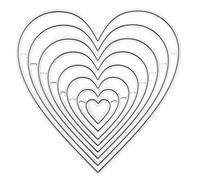 Nest of 8 Heart Plain Cut Metal Cutting Dies, Cutter Stencils, Hearts Frame, Love, Card Making, Scrapbooking, Paper Crafts I3