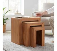 Nest of Tables 3 Piece Set Solid Acacia Wood Side End Living Room Table