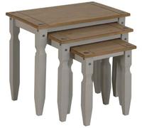 Nest Of Tables Grey Wax Piccolo Solid Pine 3 Living By