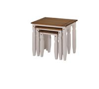 Nest Of Tables White Wax Piccolo Solid Pine 3 Living By