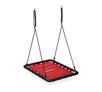 Relaxdays Nest Swing, Rectangular, Kids & Adults, Max. Load 100 kg, WxD: 103 x 77 cm, Outdoor, Play Equipment, Red