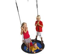 Nest Swing Seat With Soft Seating 100cm Diameter For Children's Swing Frames - Blue and Black-C I -Holds Up to 150kg Weight.