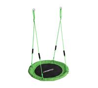 Relaxdays Round Hanging Nest Swing with Foam Handles, Adjustable, Outdoor, Ø 100 cm, Max 100 kg, Green