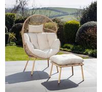 Artemis Home Nestara Standing Egg Chair & Stool in Cream Artemis Home Cream