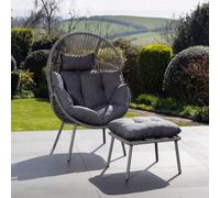 Artemis Home Nestara Standing Egg Chair and Stool - Grey on Grey, Grey