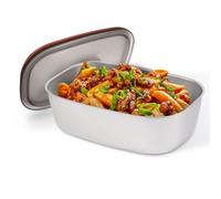 NestDin 1.5L Lunch Box Inner Container with Lid, Single Compartment Stainless Steel Food Container, Removable Replacement Tray, Dishwasher Safe