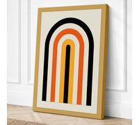 Nested Arches Geometric Canvas Wall Art Print 18x12 Inch