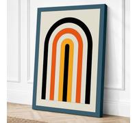 Nested Arches Geometric Canvas Wall Art Print 18x12 Inch