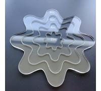 Nested Daisy Quilting and Embroidery Templates, 4 Pieces Set (2, 4, 6, 8 inches), Clear Acrylic, 1/4 inch Thick