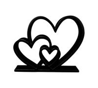 Nested Heart Statue Home Decoration, Black White Couple Love Sculpture for Valentine's Day Gift, Modern Art Figurine for Shelf Desk