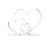 Nested Heart Statue Home Decoration, Black White Couple Love Sculpture for Valentine's Day Gift, Modern Art Figurine for Shelf Desk