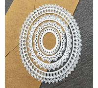 Nested Rectangle Frame Cutting Dies, Stitched Scallop Metal Cutting Dies Stencils DIY Etched Dies Craft Paper Card Making Scrapbooking Embossing (Oval A)