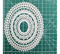 Nested Rectangle Frame Cutting Dies, Stitched Scallop Metal Cutting Dies Stencils DIY Etched Dies Craft Paper Card Making Scrapbooking Embossing (Oval A)