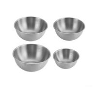 Nested Stainless Steel Mixing Bowls With Clear Capacity Marks For Dough And Salad Silver 3 Piece Or 4 Piece Kitchen Gadget Set(4)