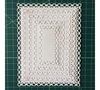 Nested Stitches Scallop Rectangle Basic Frame 5 pieces Metal Cutting Dies DIY Die-cuts Scrapbooking Embossing Stencil Album Gift Cards Home Decoration Paper Craft