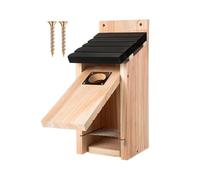 Nesting Box - Bird Box With Roof | Bird House Wooden | Home Garden Pressure Treated For Wild Birds With Traditional Hinged Roof | Hanging Slot Garden Birdhouse For Wild Birds Starling Robbin Hanging