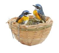 Nesting Box for Birds, Hand-Woven Bird Cage Nest, Pet Accessories for Sleeping Egg Laying Breeding for Aviary, Tree, Garden & Patio, Winter, Nature