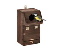 Nesting box Sparrow Shelter Outdoor bird home Easy Clean Natural Wood