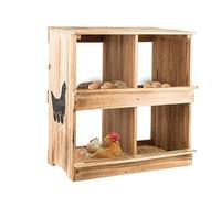 Nesting Boxes for Chicken Coop - Wooden Chicken Nesting Box for Poultry Heavy Duty 4 Compartments Laying Eggs Nest Box Wall Mount for Chickens, Hens, Ducks