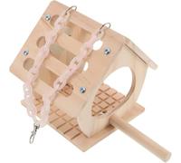 Nesting BoxWooden Parrot Breeding Nest with Perch and Swing Natural Wood Hanging Birdhouse for Small Birds Like Parakeets Lovebirds Cockatiels Sturdy Stable