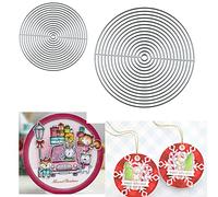 Nesting Circle Metal Die Cuts,Merry Christams Circle Round Border Cutting Dies Cut Stencils DIY Scrapbooking Decorative Embossing Paper Scrapbooking Card Making