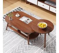 Nesting Coffee Table Set of 2 - Modern Circle Design for Living Room, Easy to Move & Assemble, Perfect for Reception Room or Office (80 x 40 x 42cm)