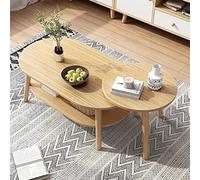 Nesting Coffee Table Set of 2, Modern Round MDF Faux Marble Tabletop with Gold Frame, Ideal for Living Room, Office, and Balcony