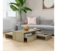 Nesting Coffee Table Set Sonoma Oak Engineered Wood 100x100x26.5cm Space-SaverXL