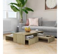Nesting Coffee Table Set White Engineered Wood Chipboard 3pcs Low 100x100x26.5
