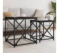 (smoked oak) vidaXL Nesting Coffee Tables Nesting Table Side Table 2 pcs Engineered Wood