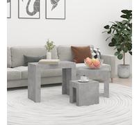 Nesting Coffee Tables 3pc Concrete Grey Engineered Wood 61x30x50 cm StackableSet