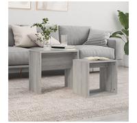 Nesting Coffee Tables Grey Sonoma 48x30x45 & 37x29x36cm Engineered Wood Set 2pc