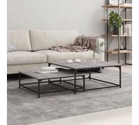 Nesting Coffee Tables Grey Sonoma Engineered Wood & Iron 80x80/70x70cm Pair Mini