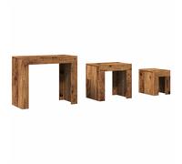 vidaXL Nesting Coffee Tables 3 pcs Old Wood Engineered Wood, Brown