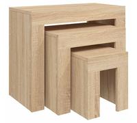 Nesting Coffee Tables Hall End Table Side Table Engineered Wood 3 pcs vidaXL