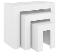 vidaXL 3x Nesting Coffee Tables White Engineered Wood Indoor Couch Sofa Table