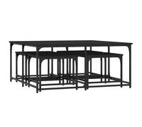 (black) vidaXL Nesting Coffee Tables Nesting Table End Table 5 pcs Engineered Wood